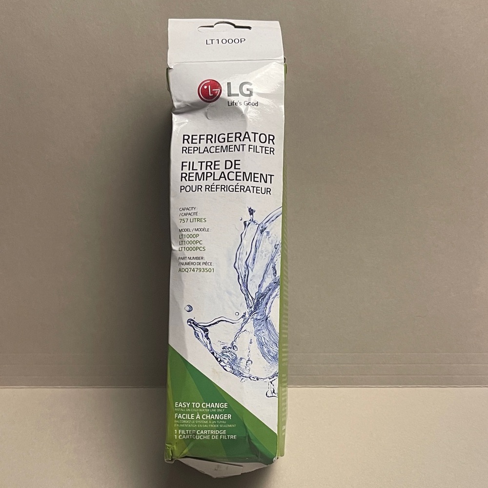 LG Refrigerator Filter with Green and White Design
